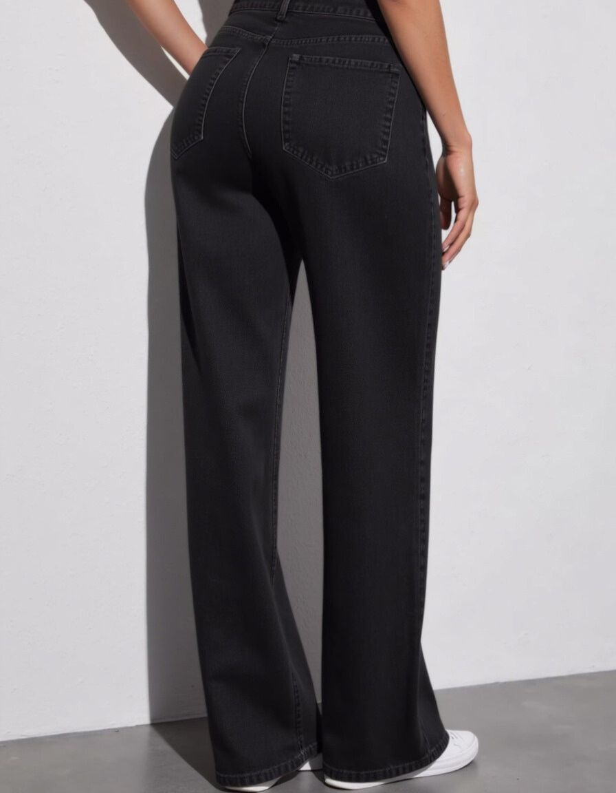 Denim-look Sweatpants Black